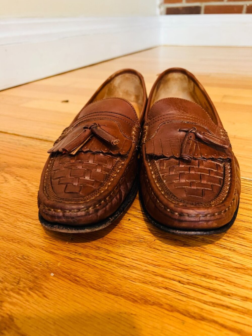 Stuart Mcguire Basket Wave Tassel Loafers Size 9.5